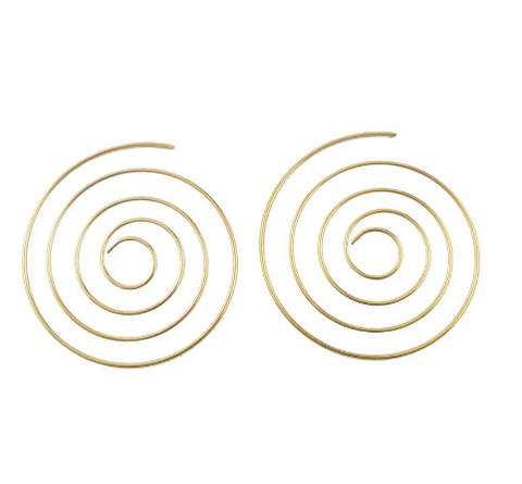 Gold Geometric Circle Earrings