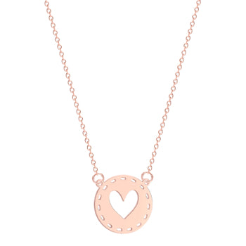 Rose Gold Heart Cut Out Necklace