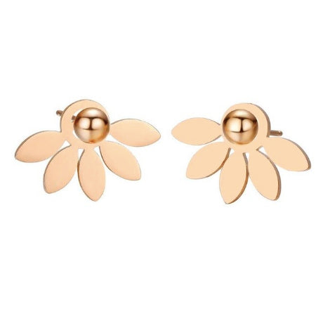 Golden Flower Petal Earrings