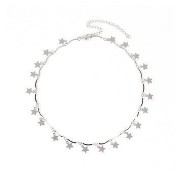 Silver Star Choker Necklace