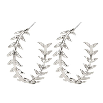 Silver Wreath Hoop Earrings