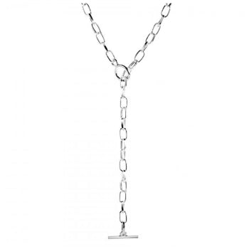 Silver T Bar Chunky Necklace