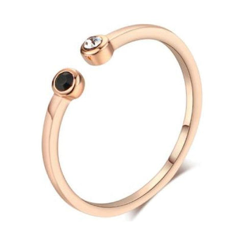 Rose Gold Plated Ring with Two Stones