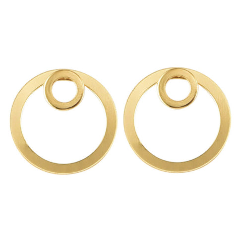 Gold Double Circle Earring