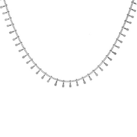 Silver Studded Choker Necklace