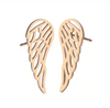 Gold Angel Wing Stud Earrings