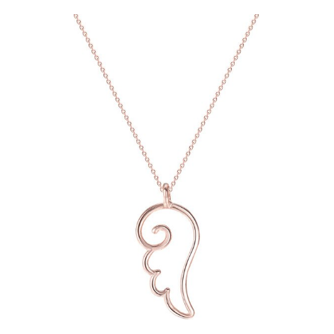 Rose Gold Curved Angel Wing Necklace