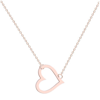 Rose Gold Cut Out Heart Necklace