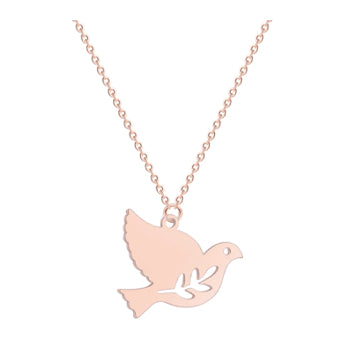 Rose Gold Peace Dove Necklace