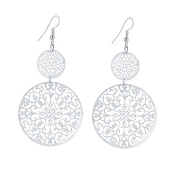 Round Silver Filagree Earrings